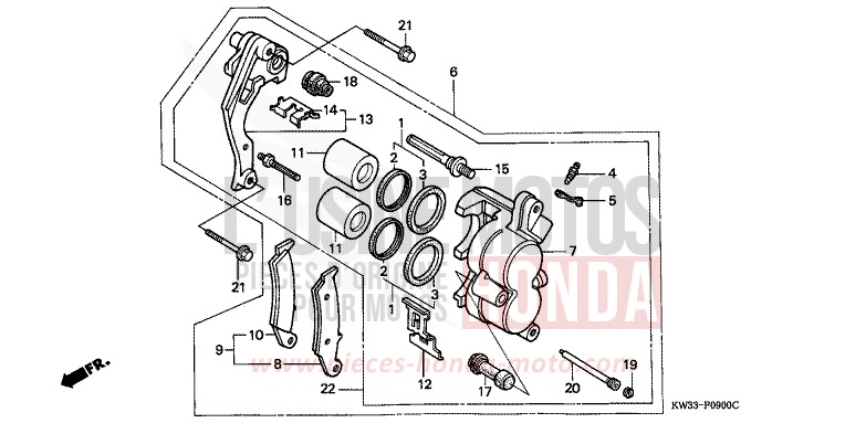 FRONT BRAKE CALIPER for Dominator 250 FIGHTING RED (R134) from 1993